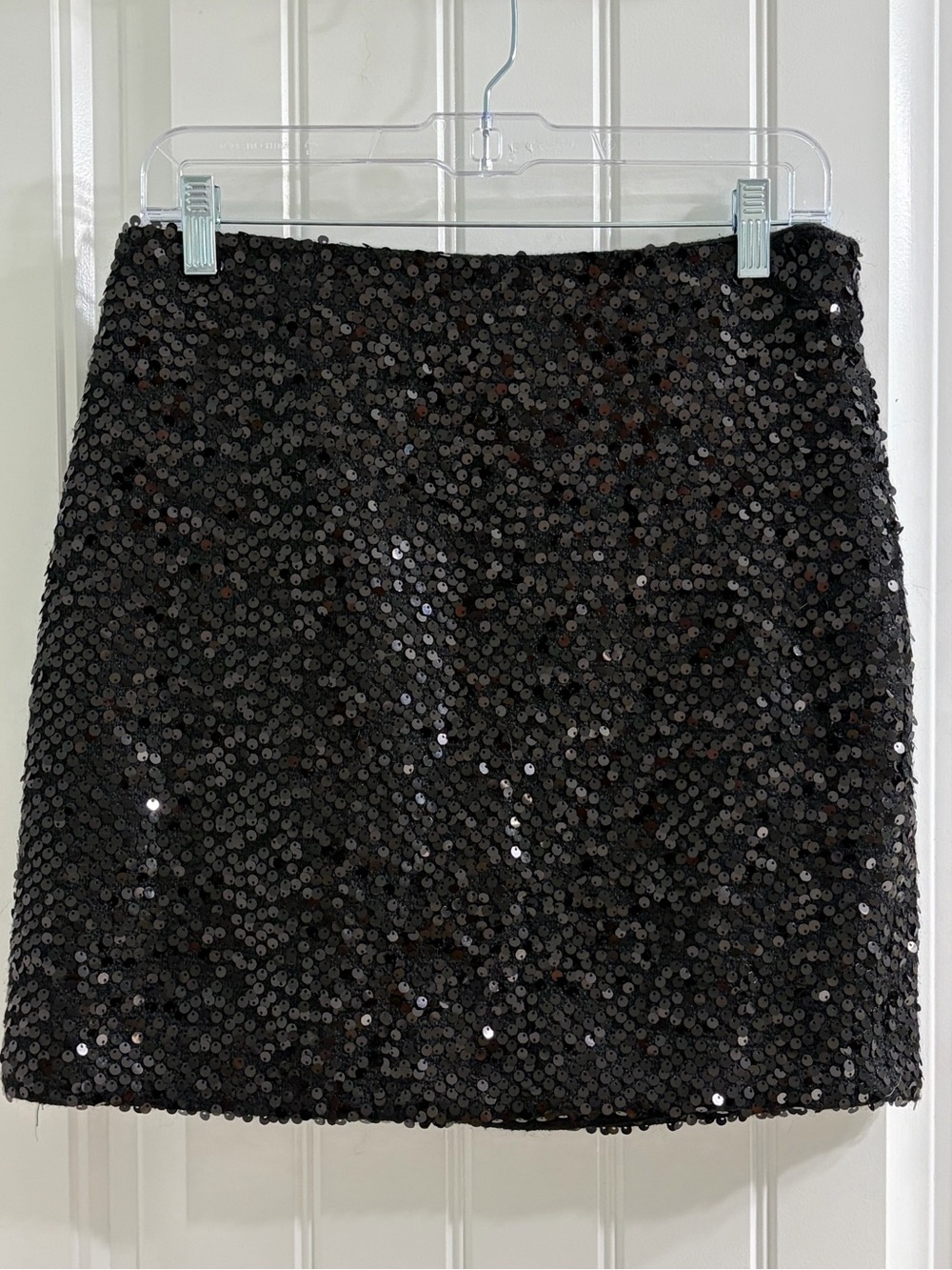 Kenar Black Sequin Bodycon Mini Skirt 6 Glam Edgy Partywear
